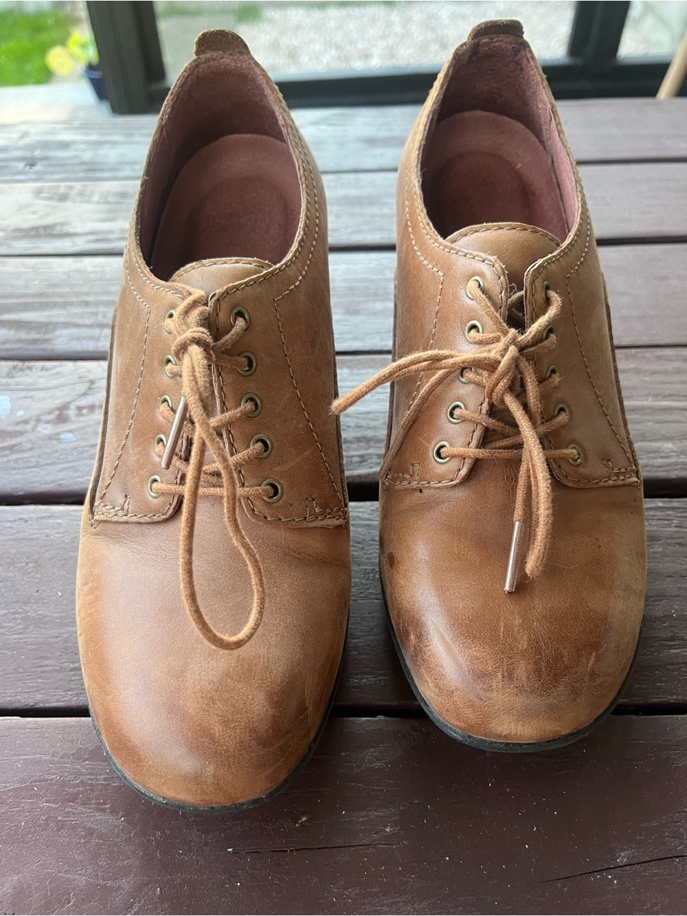 Dansko Women's Brown Pennie Pecan Waterproof Lace-Up Chunky Heel Oxfords Sz 38 - Picture 2 of 13